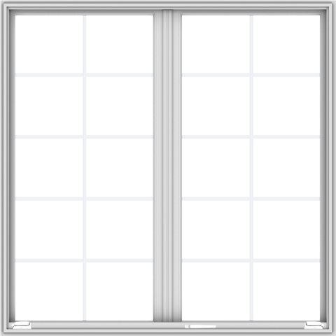 72x72 (71.5 x 71.5 inch) White Aluminum French Window with Colonial Grids