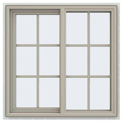 36x36 35.5x35.5 Vinyl Window Sliding With Colonial Grids Grilles