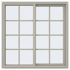 46x46 45x45 Aluminum/Vinyl/uPVC Sliding Window With Colonial Grids Grilles