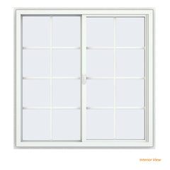46x46 45x45 Aluminum Vinyl PVC Sliding Window With Colonial Grids Grilles