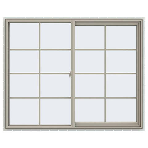 60x48 59.5x47.5 Bronze Vinyl Sliding With Colonial Grids Grilles