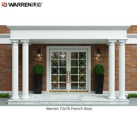 Warren 72x76 French Door With Frosted Glass Inside Double Doors