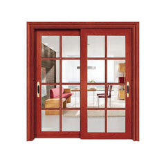 Aluminium Wood Color 3 Panel French Doors Outside on China WDMA