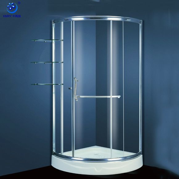 Aluminum Frame Sliding Corner Shower Door With Glass Shelves (KT6021AL) on China WDMA on China WDMA