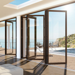 Aluminum transparent glass new design accordion glass doors with factory price on China WDMA