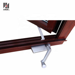 American wooden grain color grille design tempered glass crank aluminium casement windows on China WDMA
