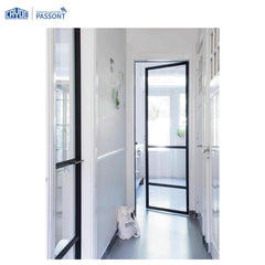 Black color slim aluminum frame customized steel doors casement on China WDMA