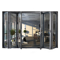 Cheap interior double glazed accordion sliding folding glass doors on China WDMA