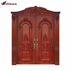 Chic Hand Engraving French Double Doors Exterior Decorative Exterior Doors Cost Of Solid Wood Doors on China WDMA