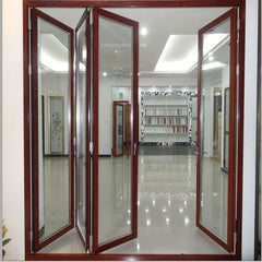 China Wood Color Aluminum Double Glass Folding Door External Doors on China WDMA
