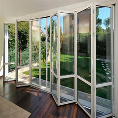 China Wood Color Aluminum Double Glass Folding Door External Doors on China WDMA