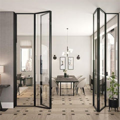 China Wood Color Aluminum Double Glass Folding Door External Doors on China WDMA