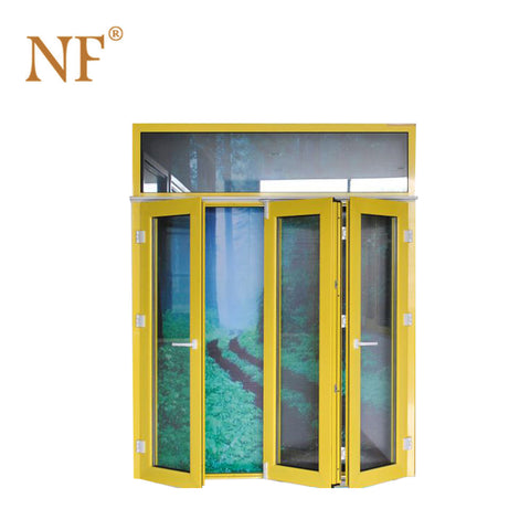 Classic Design Wood look French folding accordion windows on China WDMA