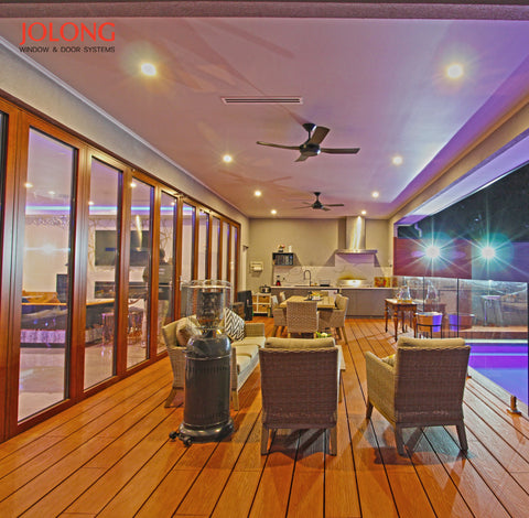 Corner bi fold door aluminum timber otherl colors optional on China WDMA