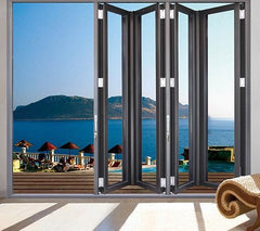 Doha Safety Soundproof Indoor Living Room Bi Bifold Door Accordion Interior Glass Aluminum Folding Doors on China WDMA