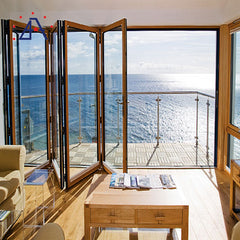 Double glazing bi fold door Accordion aluminum glass patio exterior bifold door on China WDMA