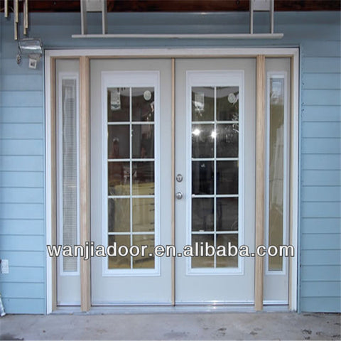 Foshan UPVC white color frosted glass interior french doors on China WDMA