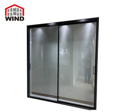 French style horizontal narrow frame customized color double glass sliding aluminium windows and doors with grill design on China WDMA