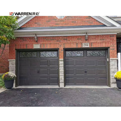 Warren 9x7 Black Garage Door Automatic Aluminum Accordion Garage Door Watertight Door
