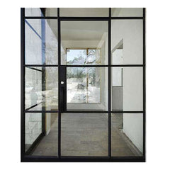 WDMA Vintage Casement Steel Door With Foggy Glass