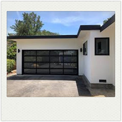 China WDMA Anodized Aluminum Frame Tempered Frosted Plexiglass/Glass Garage Door