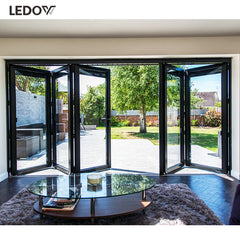 Australia Certified Heavy Duty Italian Brand Hard Ware Best View Glass Bi Fold Exterior Accordion Doors