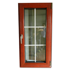 WDMA Hotian Brand High Quality Wood Color Double Tempered Glass Aluminum Casement Windows