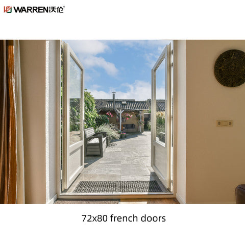 Warren Exterior French Doors Outswing 72x80 With Double Doors Glass