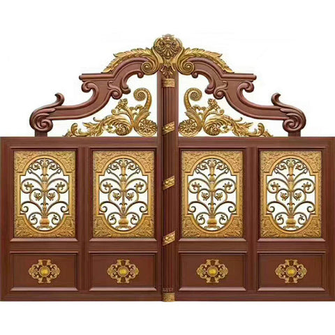 Modern Main Design Slat Barrier Arm Villa Garden Cast Aluminum Alloy Sliding Profile Art Slide Fence Aluminium Gate Factory