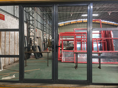 Wooden color size customized aluminium louvre door on China WDMA