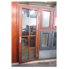 Wooden color size customized aluminium louvre door on China WDMA