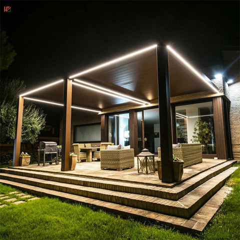 Warren aluminum techos para patios retractable louvred roof pergola