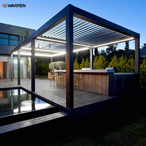 Warren motorized waterproof aluminum patio louvered pergola