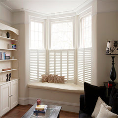 Hot Sale Prue white color interior solid wood window shutter on China WDMA