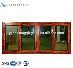 Hot sale wooden color wood grain frame sliding Glazing Low-E tempered glass windows and doors for Bedroom Kitchen Villa