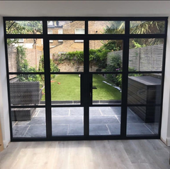 Hot selling decorative wrought iron door with latest french steel window grill design cheap steel glass windows on China WDMA