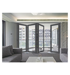 JBD double glazing bi fold door Accordion aluminum glass patio exterior bifold doors on China WDMA