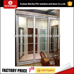 Large size french style sliding door upvc profile tempered glass door on China WDMA