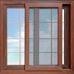Powder coating brown / wood color aluminum windows lift sliding windows with German hardware on China WDMA