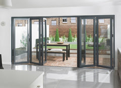 RTS Exterior Balcony Accordion Aluminum Sliding Folding Door Aluminum Bifold Door on China WDMA