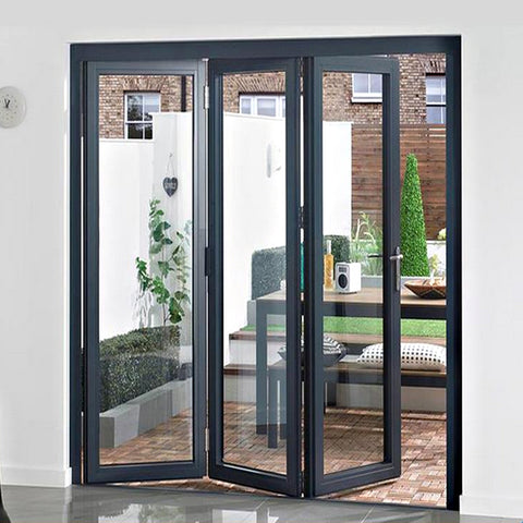 Residential exterior french glass doors,balcony sliding glass door,patio accordion bi fold door on China WDMA