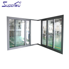 Superwu double glass aluminium corner sliding door used interior or exterior on China WDMA