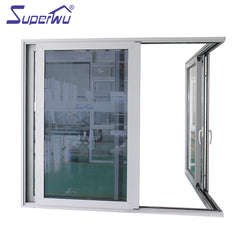 Superwu double glass aluminium corner sliding door used interior or exterior on China WDMA