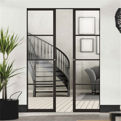 Soundproof Interior Sliding Barn Doors Decorative New Design  Aluminum Frame Pocket Sliding Door Barn  Mirrored Barn Door
