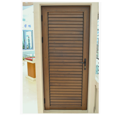 Wooden color size customized aluminium louvre door on China WDMA