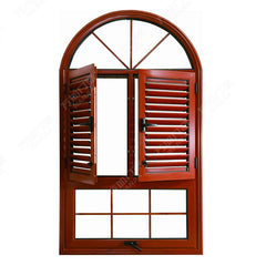 aluminum wooden color built-in windows with shutters on China WDMA
