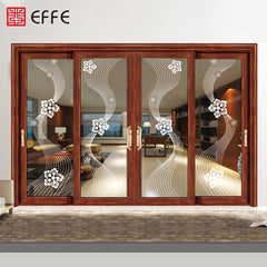 american standard wood color double glass aluminum sliding door and windows on China WDMA