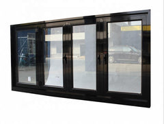 latest modern design black powder coating color double glass aluminium folding window bifold windows for residential house