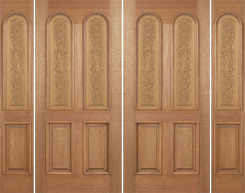 WDMA 100x80 Door (8ft4in by 6ft8in) Exterior Mahogany Legacy Double Door/2side Carved Panel 1