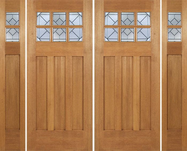 WDMA 100x84 Door (8ft4in by 7ft) Exterior Mahogany Randall Double Door/2side w/ Q Glass 1